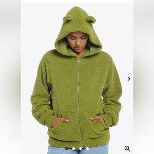 Hot Topic Thorn & Fable Frog Sherpa Girls Hoodie
